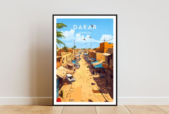 Dakar Travel Print Senegal Dakar Poster Senegal Poster Travel Wall Art Senegal Print Dakar Wall Art Senegal Africa Dakar Print