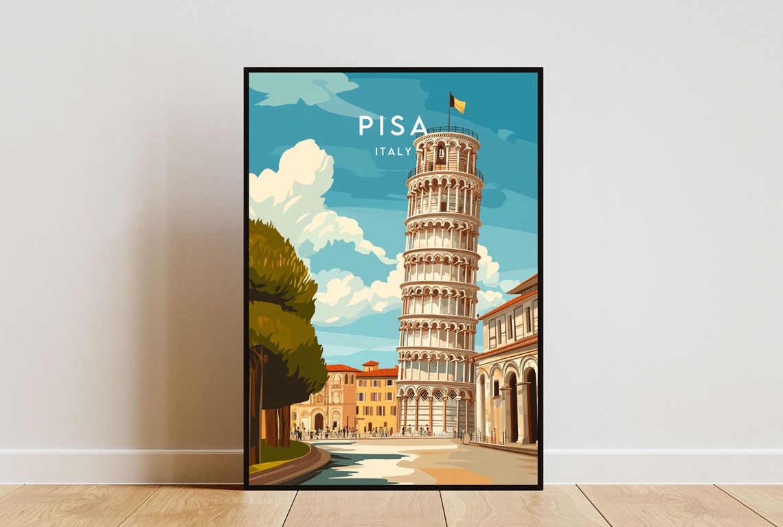 Pisa Travel Print Italy Pisa Poster Italy Poster Travel Wall Art Italy Print Poster Italy Europe Pisa Italy Wall Art Italian