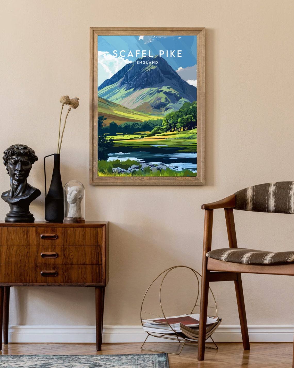Scafell Pike England Lake District Mountain Vintage Travel Poster - Image 2