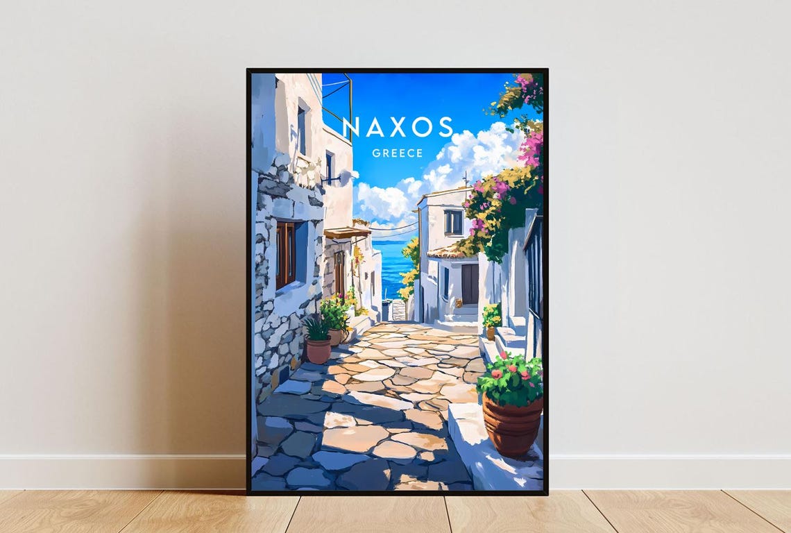 Naxos Travel Print Greece Naxos Poster Greece Poster Travel Wall Art Greece Print Greece Art Europe Print Naxos Print Greek Poster
