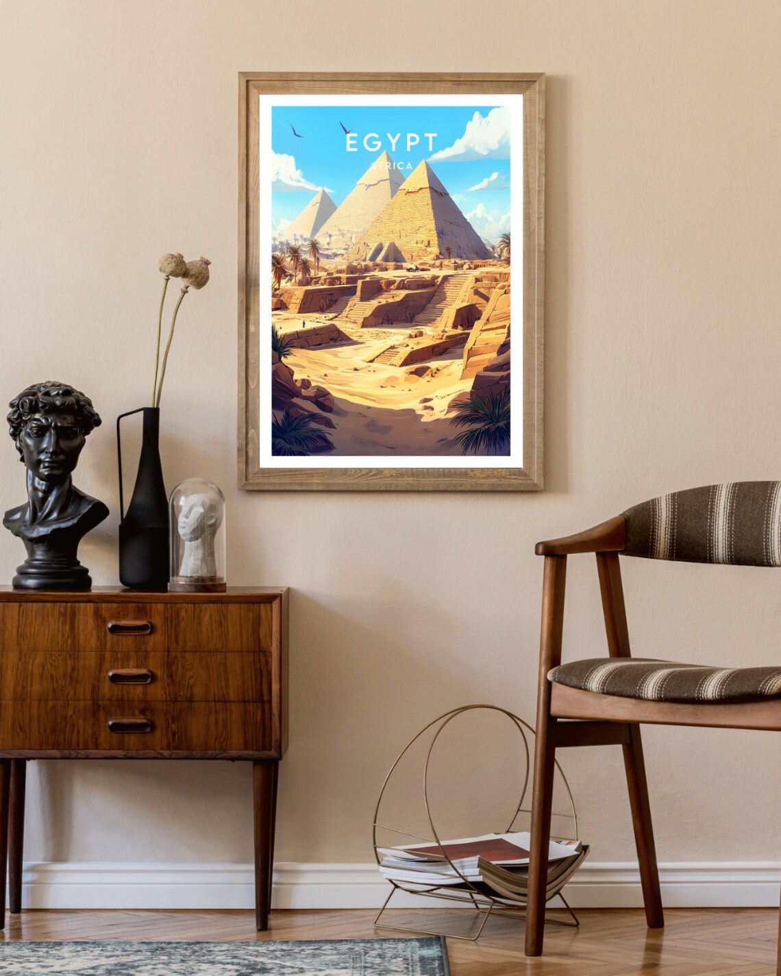 Egypt Giza Pyramids Desert Ancient Wonder Africa Travel Poster - Image 2