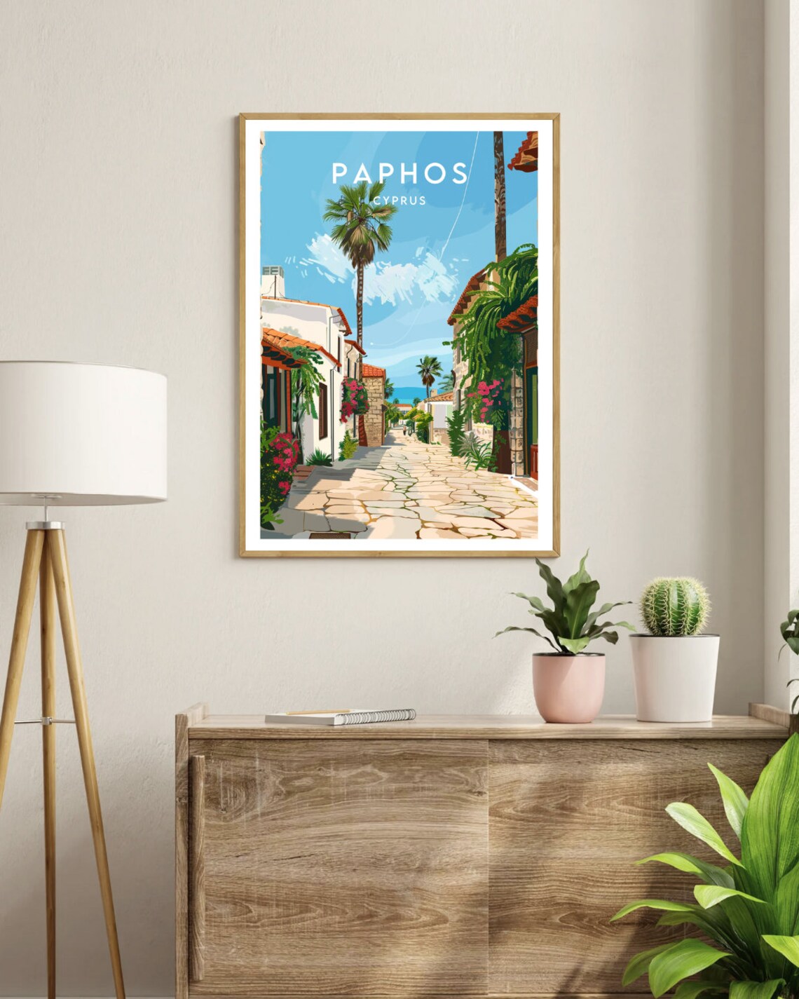 Paphos Travel Poster, Cyprus Europe Wall Art - Image 3