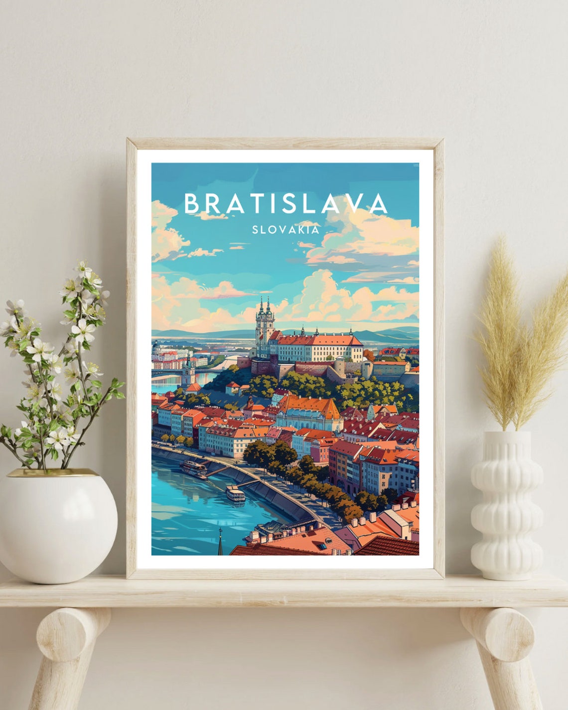 Bratislava Slovakia Castle Old Town Danube River Travel Poster - Image 4