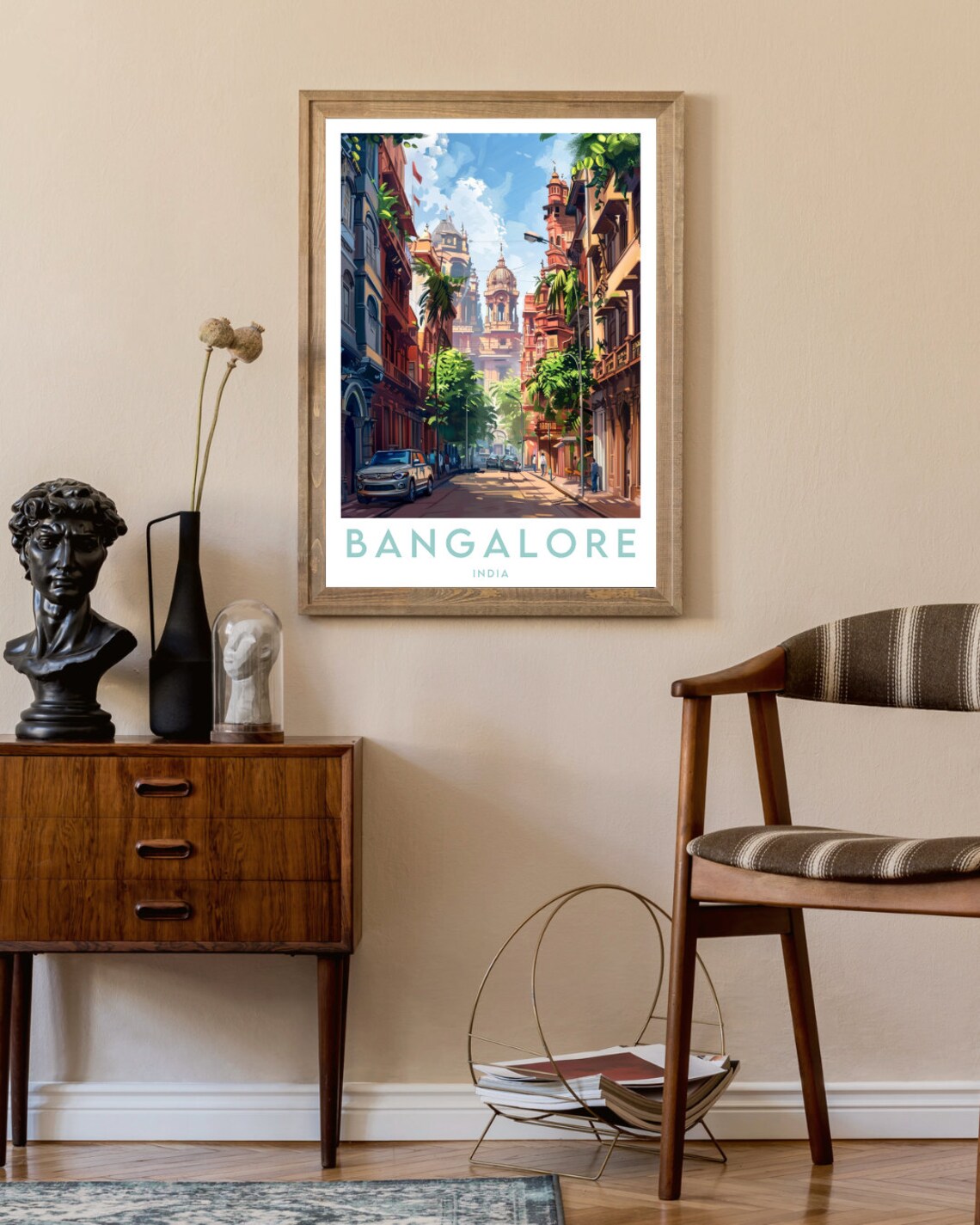 Bangalore India Colonial Street Historic Buildings Travel Poster - Image 2