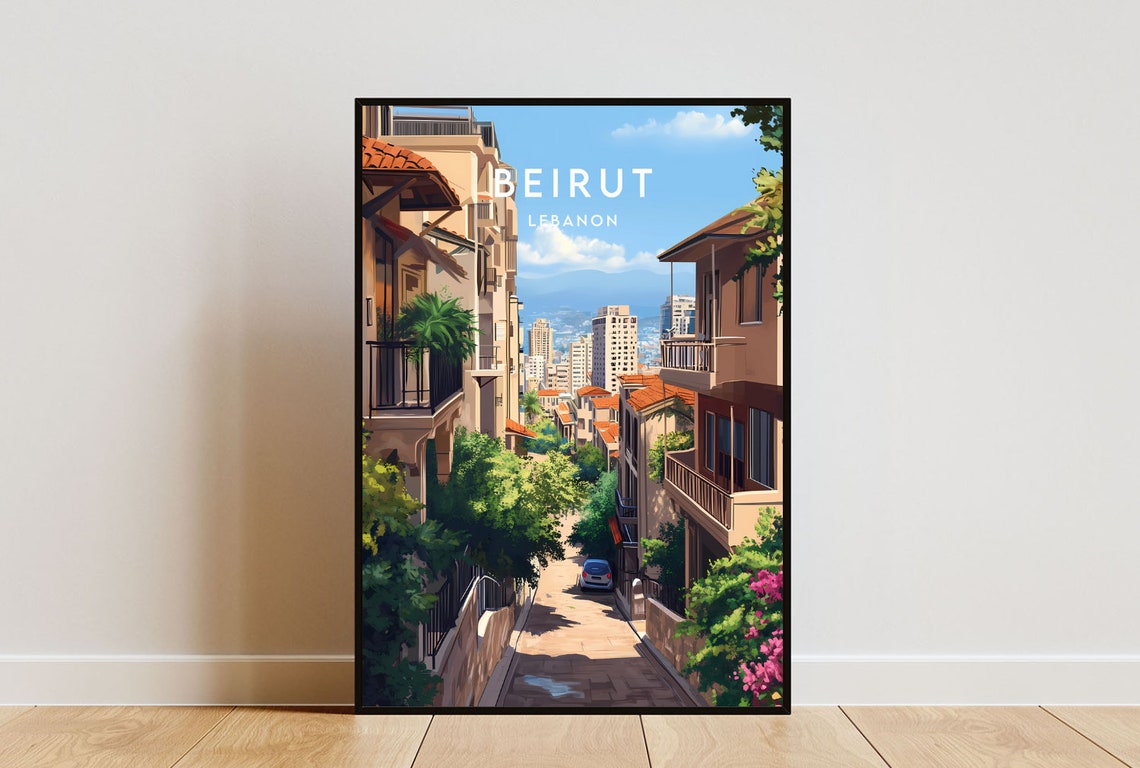Beirut Travel Print Lebanon Beirut Poster Lebanon Poster Travel Wall Art Lebanon Print Lebanon Asia Beirut Art Middle East Poster