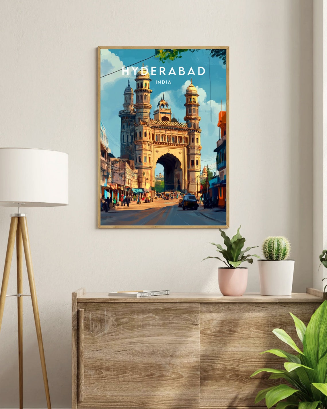 Hyderabad Travel Print India Hyderabad Poster India Poster Travel Wall Art India Print Telangana Poster India Asia Telangana Print - Image 3