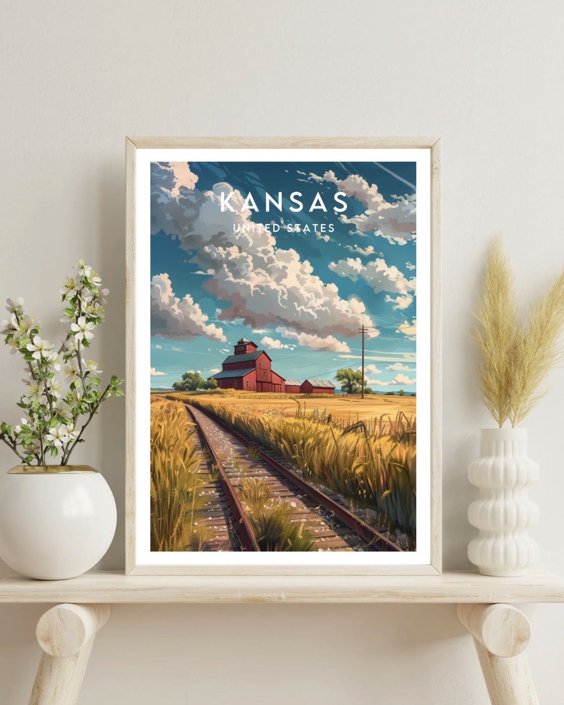 Kansas Travel Print United States Kansas Poster America Poster Travel Wall Art America Print America Kansas Usa Poster Travel - Image 4
