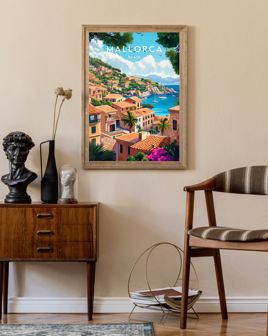 Mallorca Coastal Village Harbor Mediterranean Spain Travel Poster - Image 2
