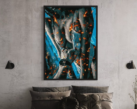 Abstract Colurful Erotic Woman Vibrant Expressionism Canvas Artabstract Nude Painting Modern Wall Artbedroom Decorready To Hang Art