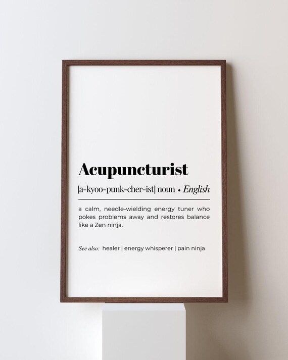 Acupuncturist Definition Poster Funny Office Gift Wellness Clinic Decor