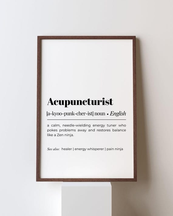 Acupuncturist Funny Definition Print Gift Wall Art Poster Minimalist