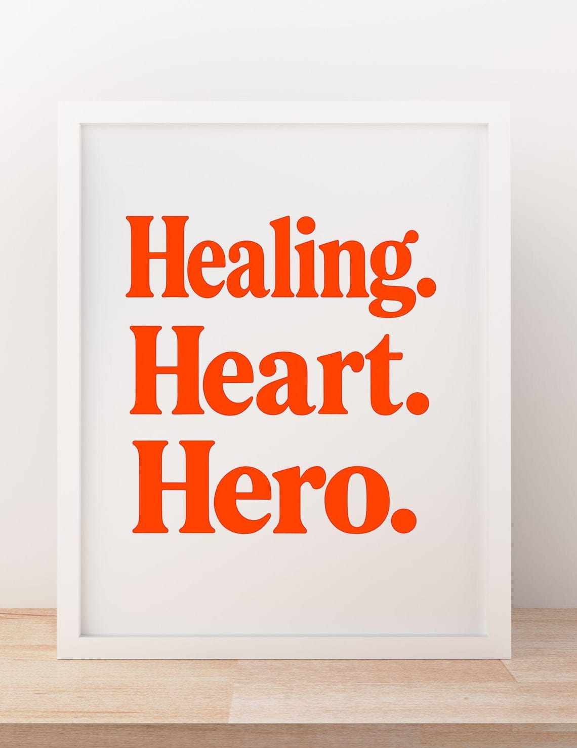 Healing Heart Hero Typography Medical Tribute Motivational Poster