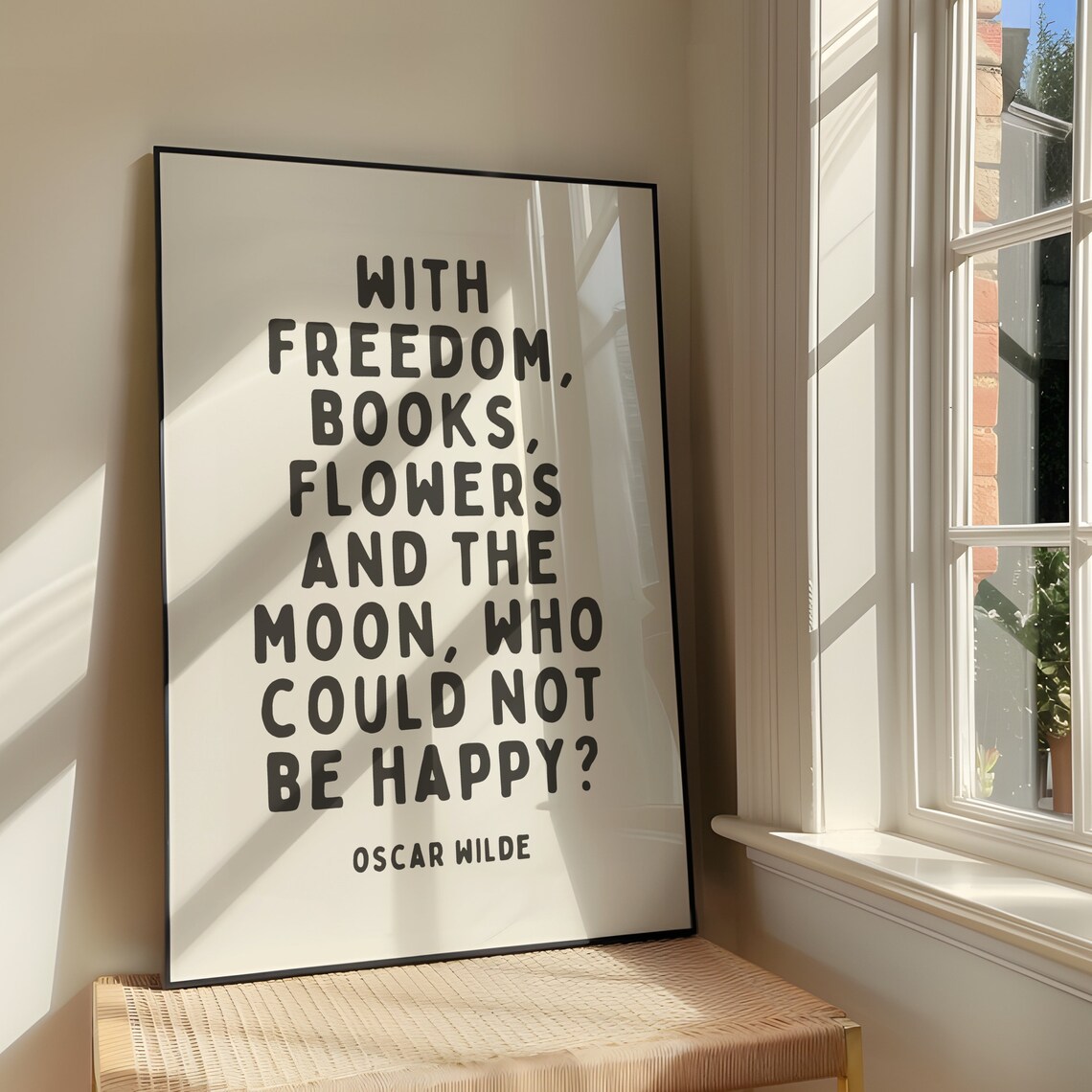 Freedom Books Flowers The Moon Art Print, Oscar Wilde