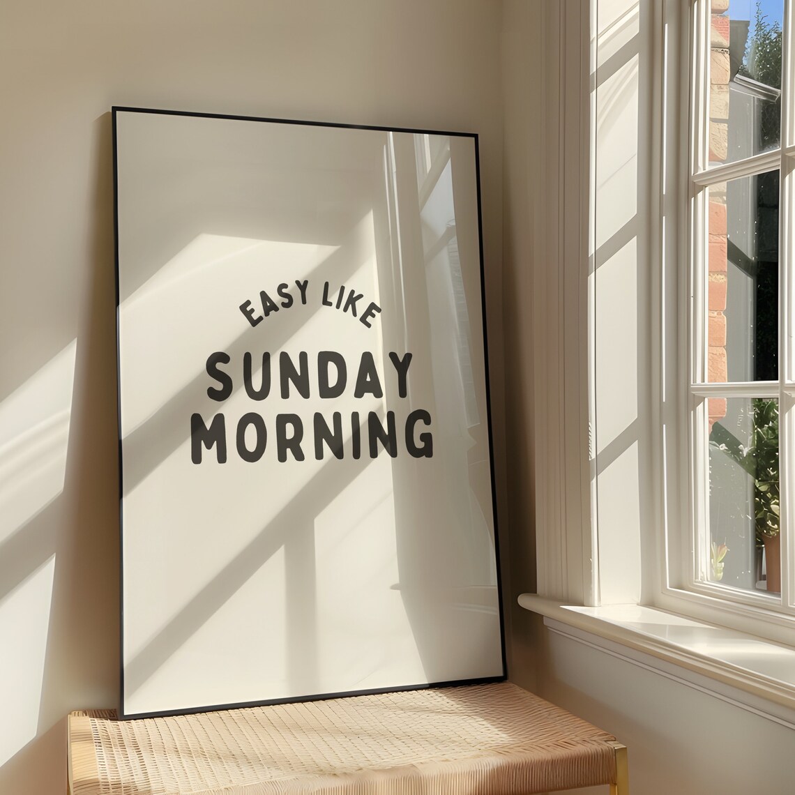 Easy Like Sunday Morning Minimal Bold Typography Quote Poster