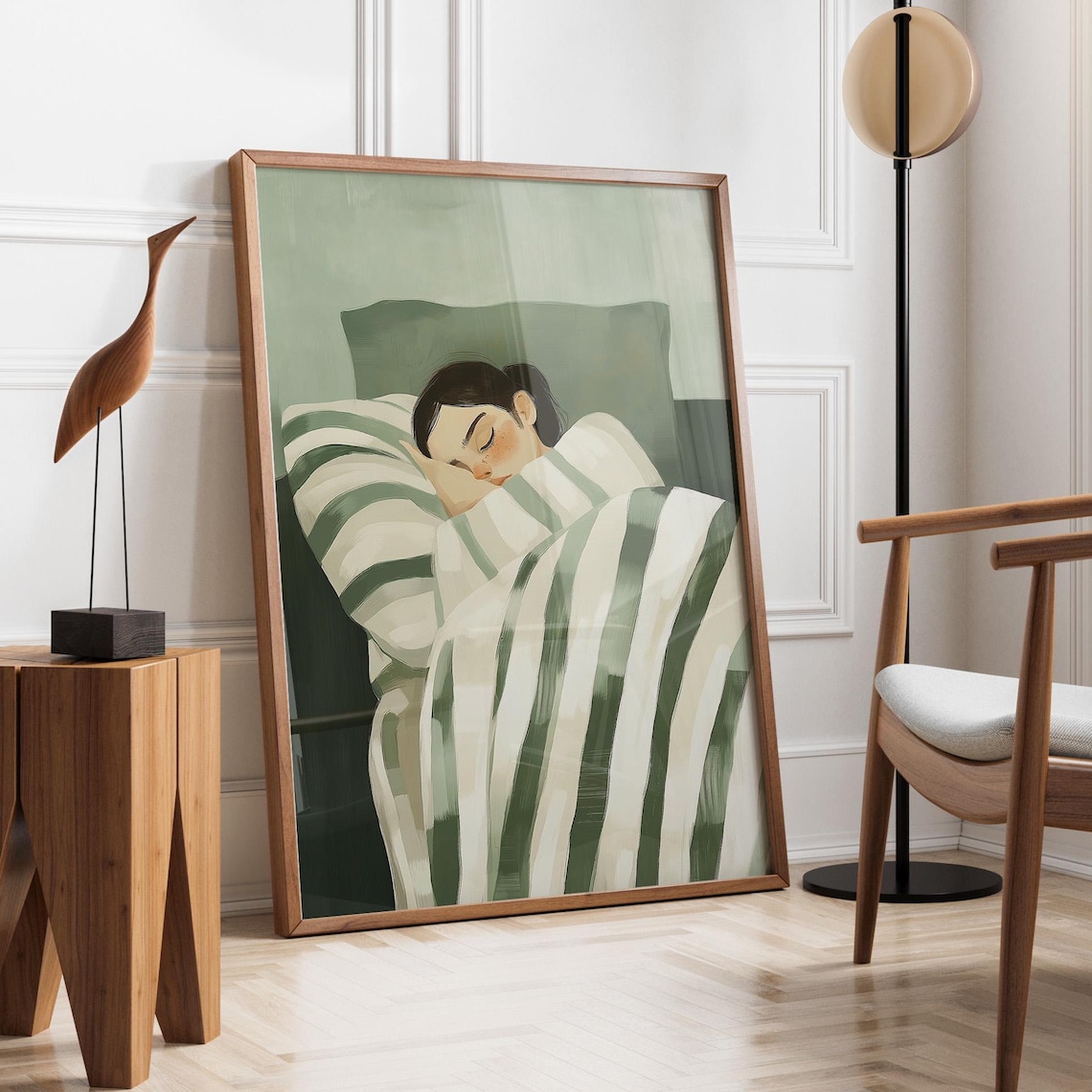 Abstract People Stripe Woman, Minimalist Poster