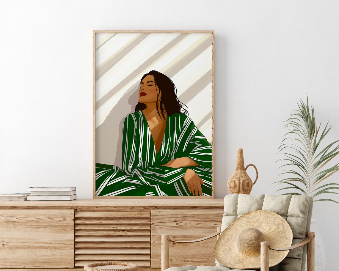 Modern Abstract Woman Portrait, Minimalist Fashion Print - Image 3