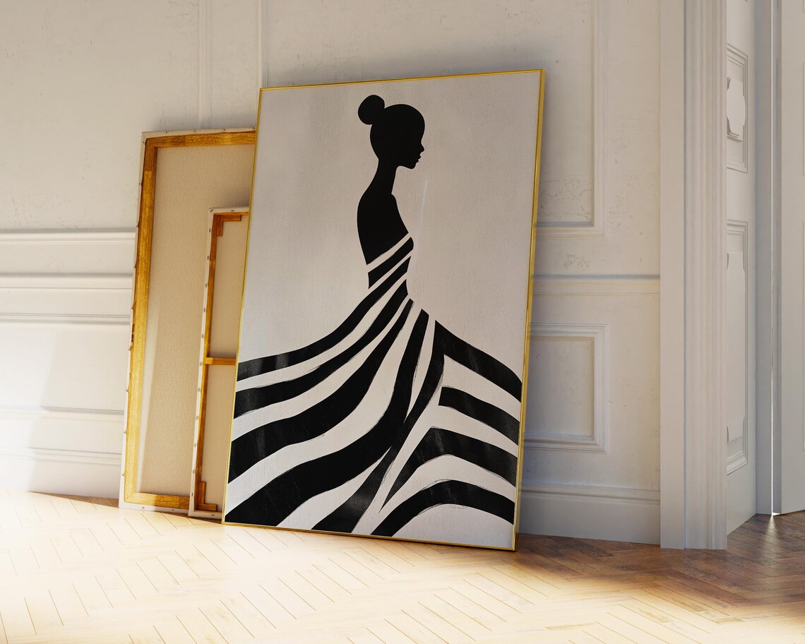 Electric Afro Woman, Nordic Minimalist Art Print - Image 3