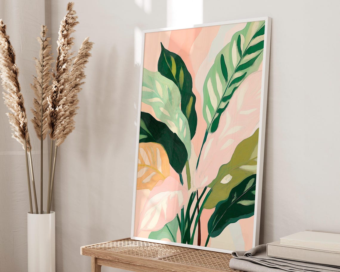 Botanical Leaf Art Print, Modern Tropical Leaves - Image 2
