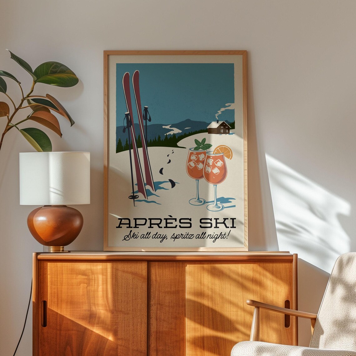 Apres Ski Retro Lodge Decor Art Print