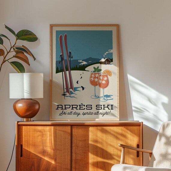 Apres Ski Retro Lodge Decor Art Print