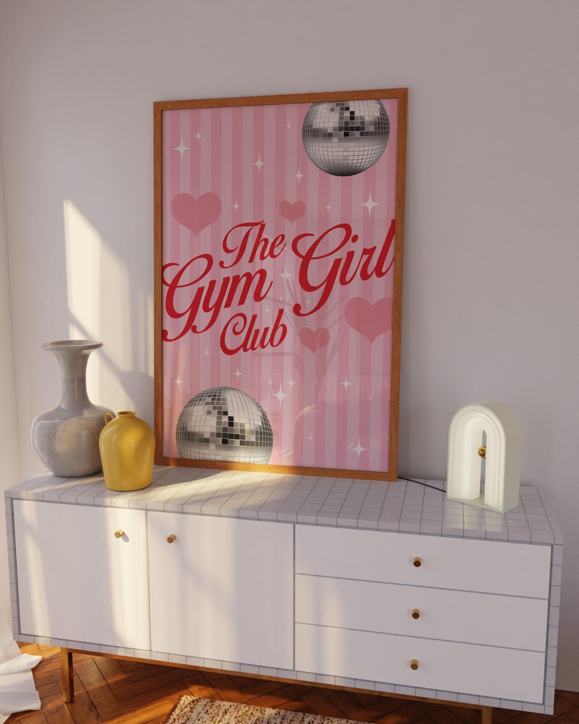 The Gym Girl Club Poster Pink And Red Girls Gym Decor Trendy Gym Wall Art Pink Girls Gym Poster Girly Pink And Red Wall Print - Image 3
