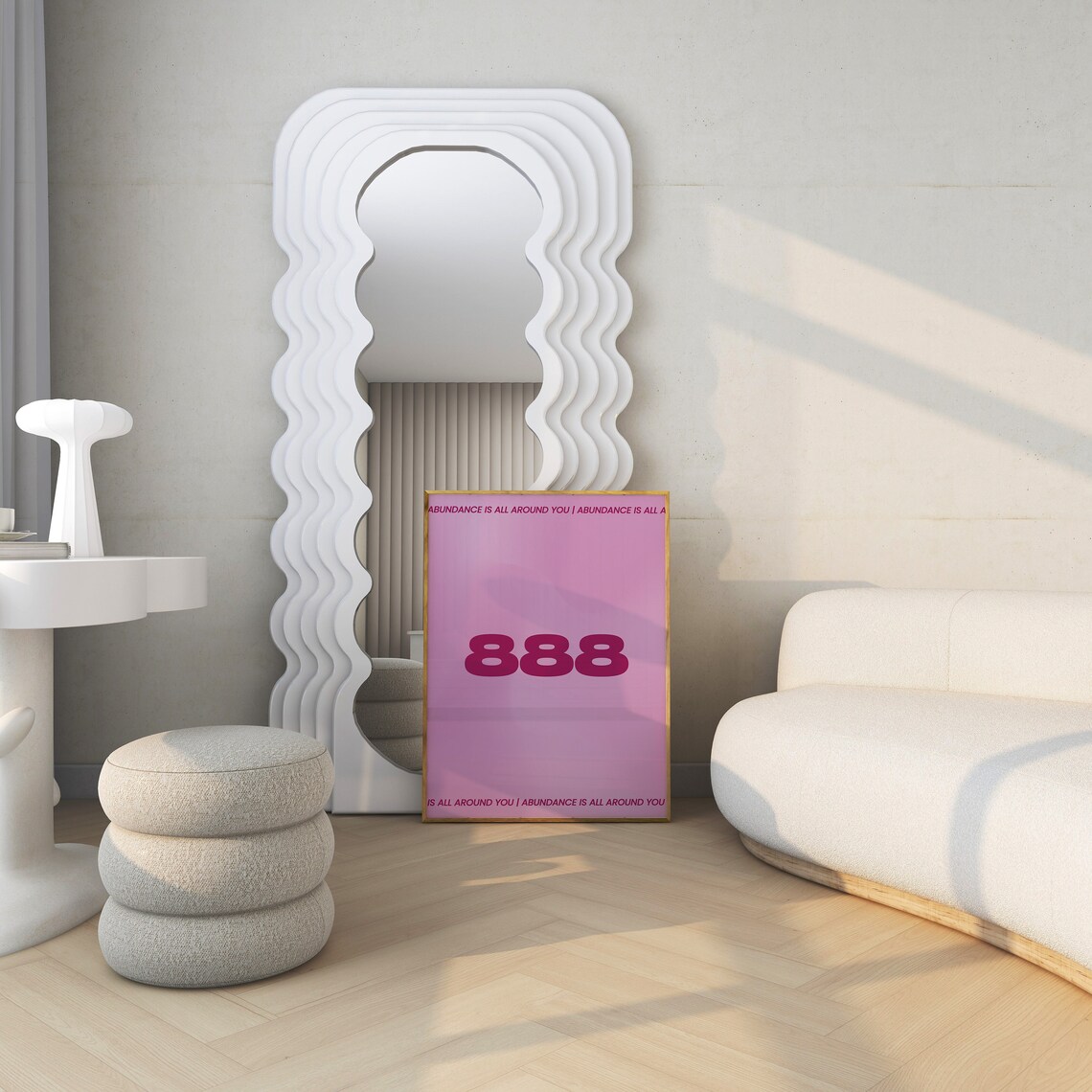 888 Angel Number Dark Pink Purple Aura Abundance Wall Art Poster - Image 5