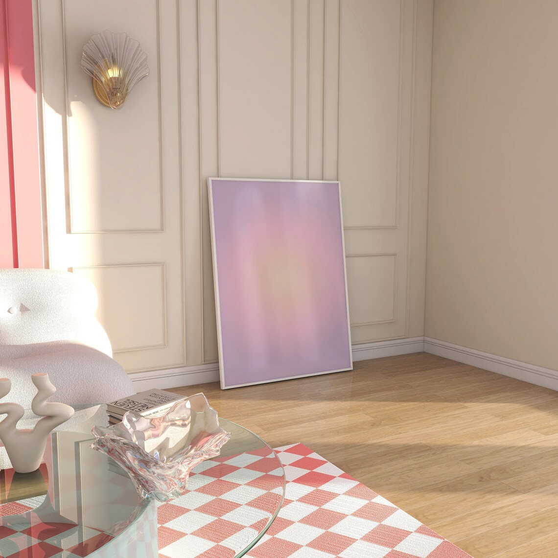 Purple Aura Gradient Dreamy Pink Spiritual Abstract Trendy Room Poster - Image 3