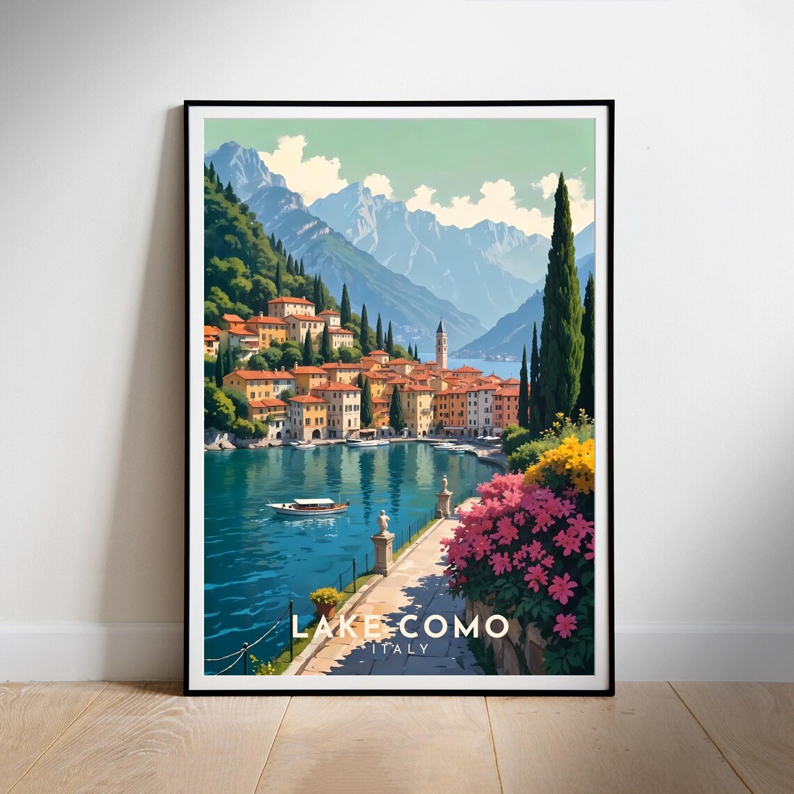 Italy Travel Poster, Lake Como Art Print
