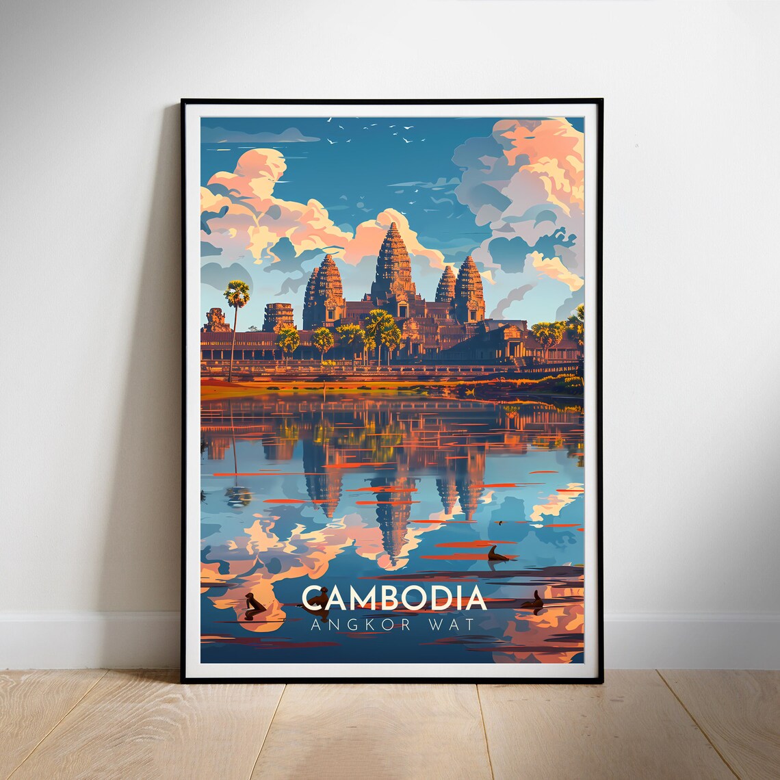 Cambodia Travel Poster, Angkor Wat Travel Poster - Image 2