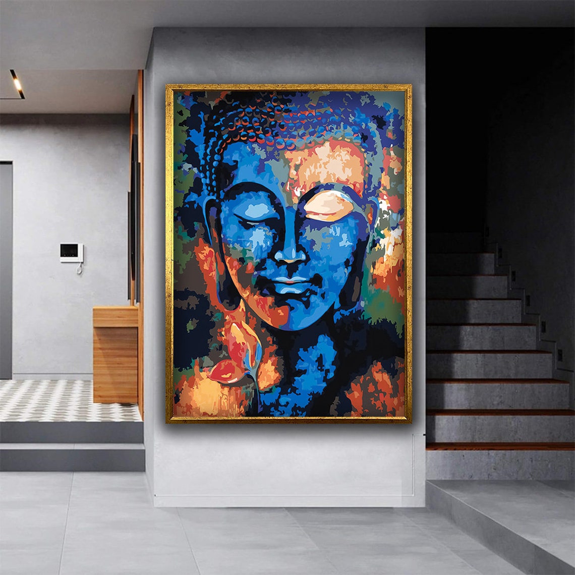 Buddha Table Colorful Buddha Table Spiritual Table Religious Wall Decor Table Home Decor - Image 4