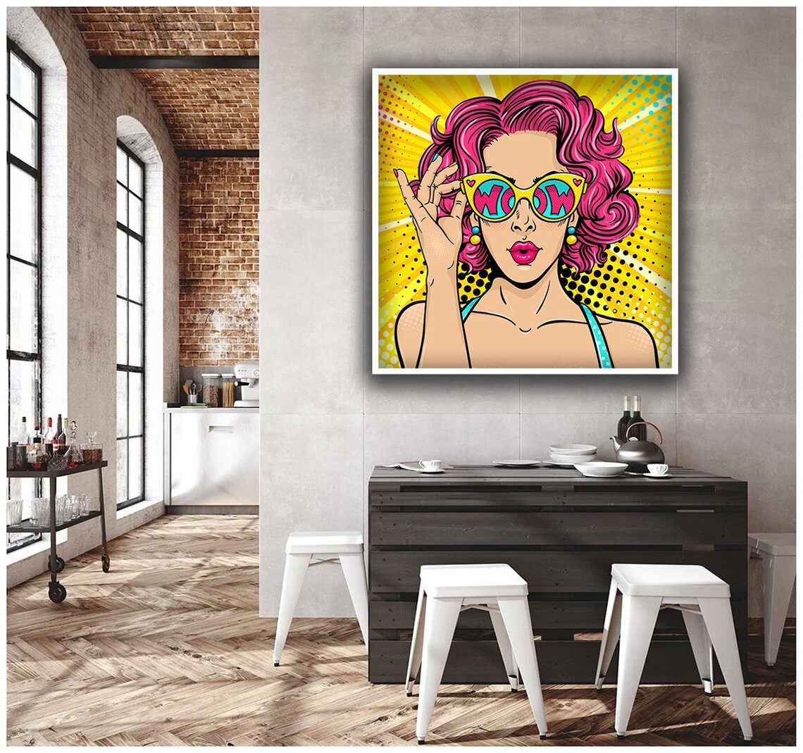 Pop Art WOW Woman Pink Hair Comic Style Retro Wall Art Print Poster - Image 4