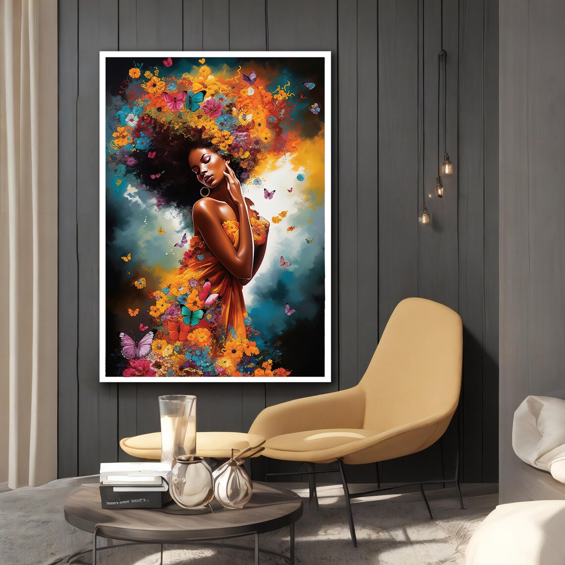 African Woman Modern Natural Wall Art Print - Image 2