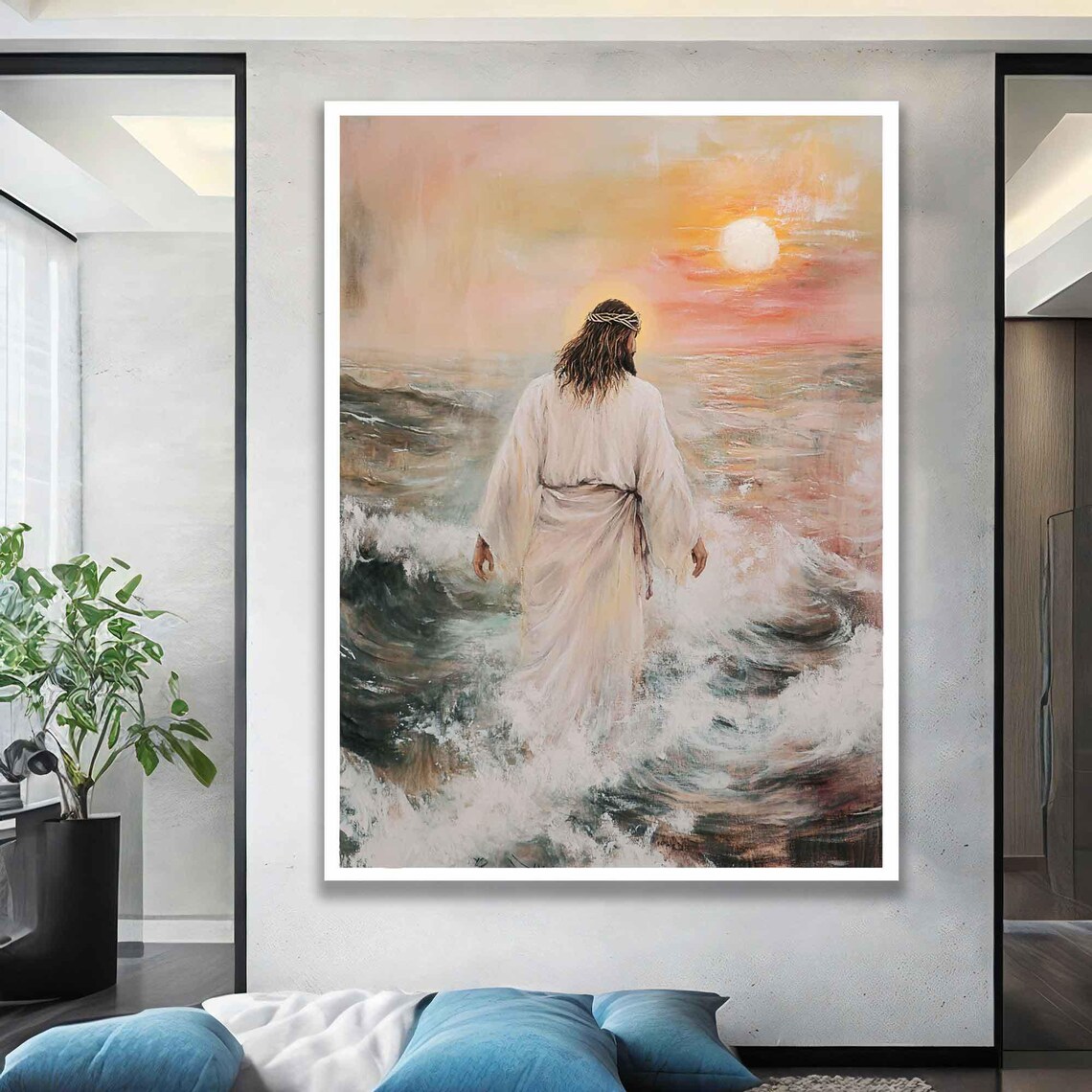 Jesus Sunset Landscape, Christian Wall Decor - Image 3