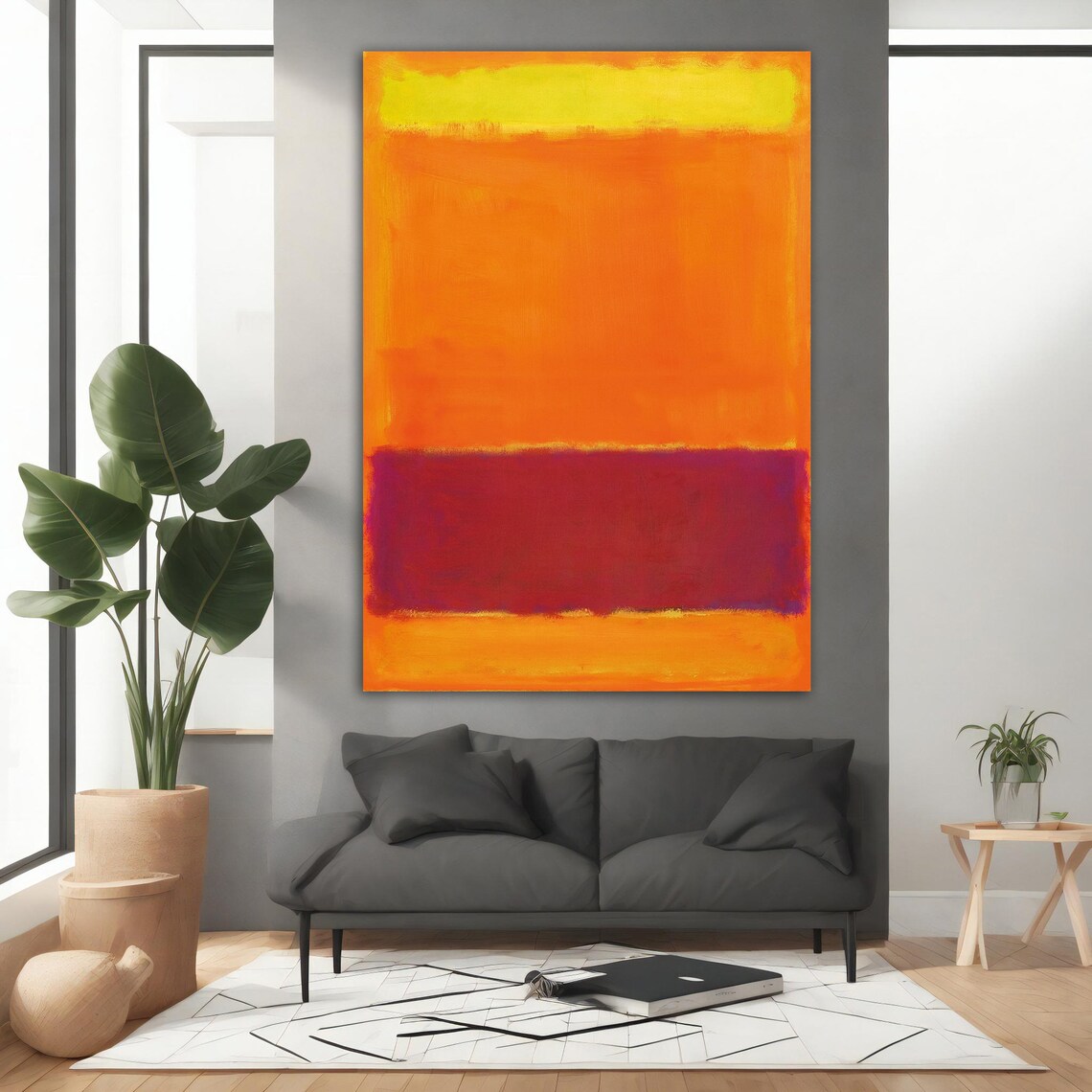 Mark Rothko Yellow Orange Red Colorful Mix Rothko Art Mark Rothko Art With Different Frame Options For Your Home And Office - Image 3