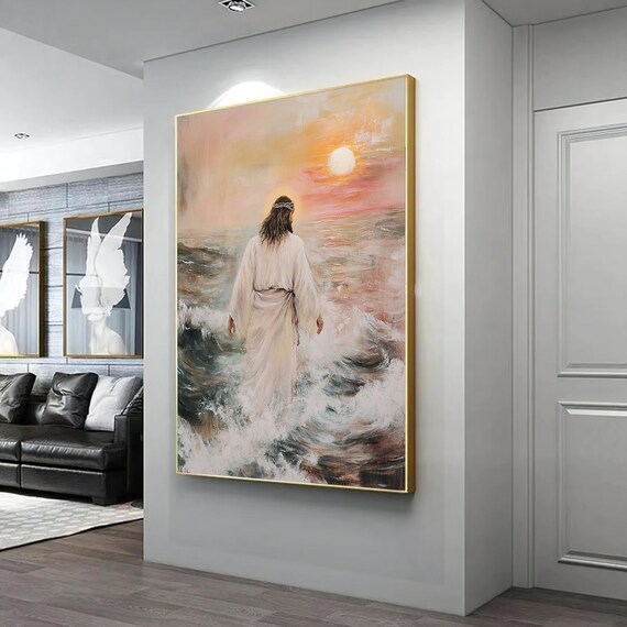 Jesus Sunset Landscape, Christian Wall Decor