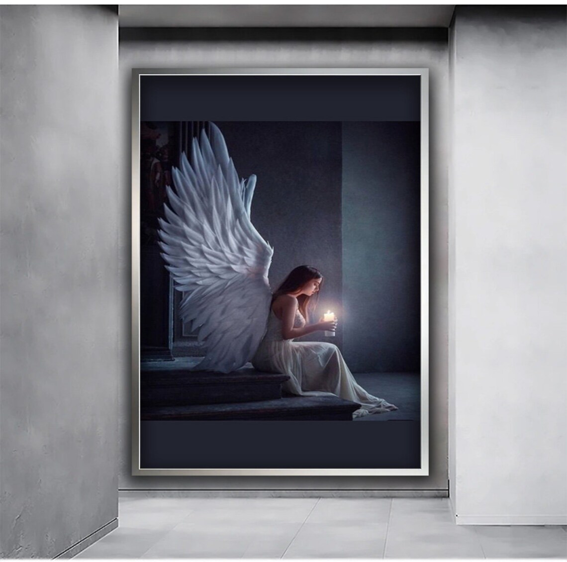 Winged Angel Woman Wall Art Angel Painting Mekej Wing Print Winged Angel Woman Wall Art Angel