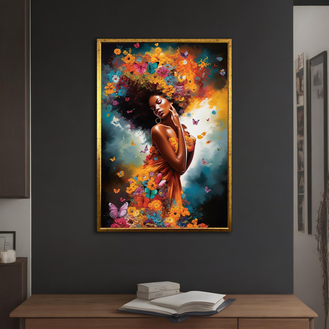 African Woman Modern Natural Wall Art Print - Image 5