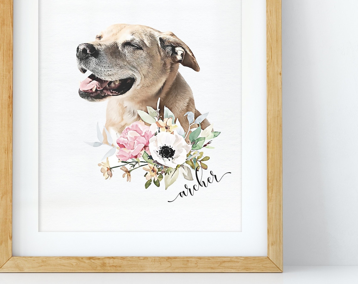 Custom Peekaboo Pet Portrait, Memorial Art Print
