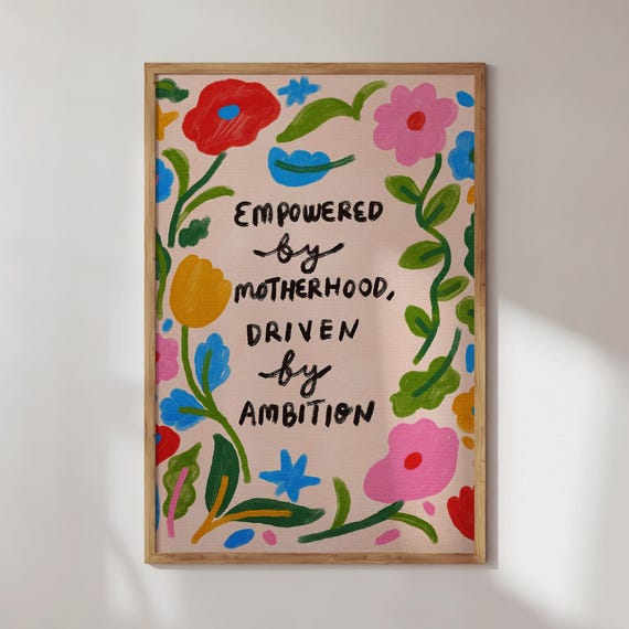 Boss Mom Motivational Quote, Empowering Office Decor