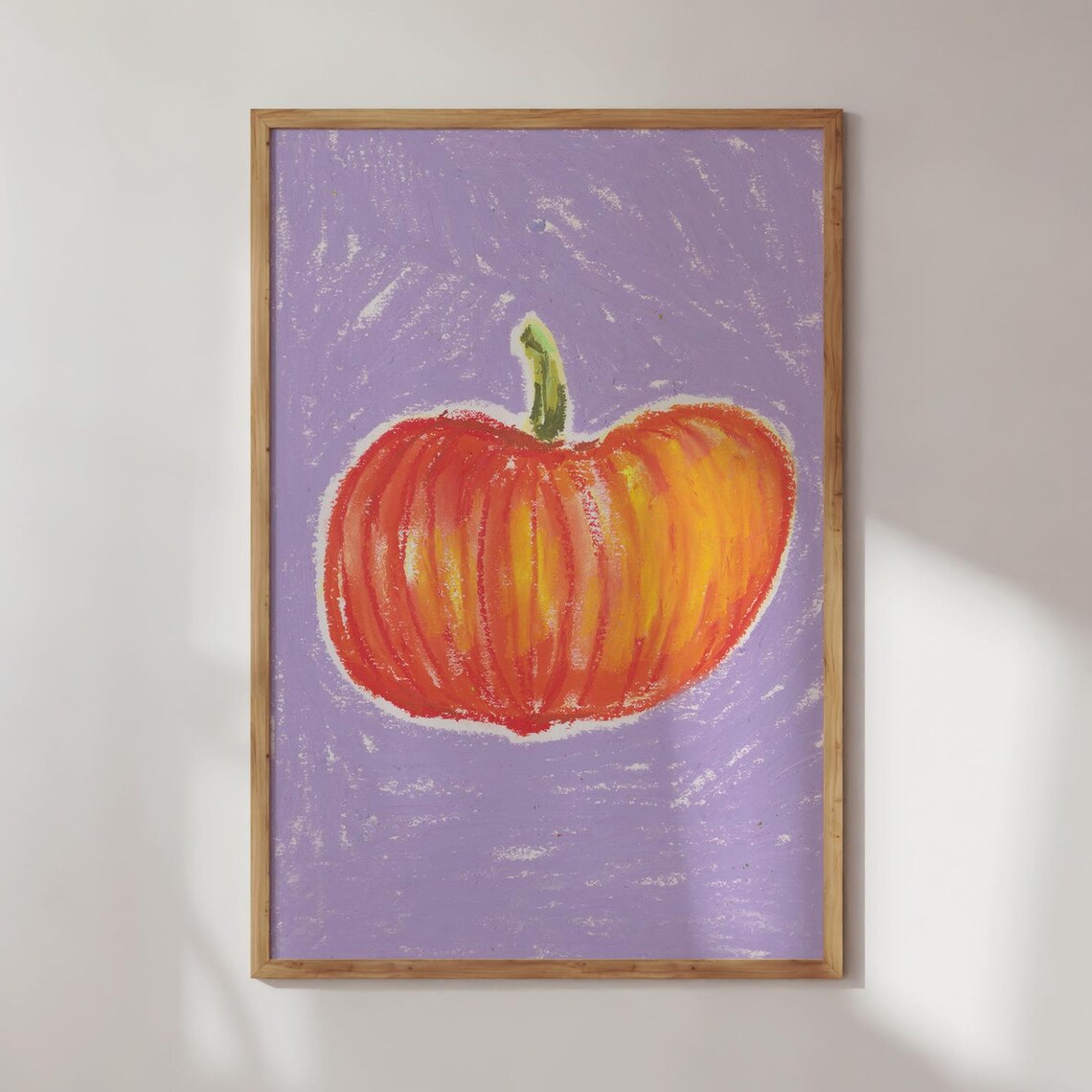 Dopamine Pumpkin Art Print, Colorful Fall Kitchen