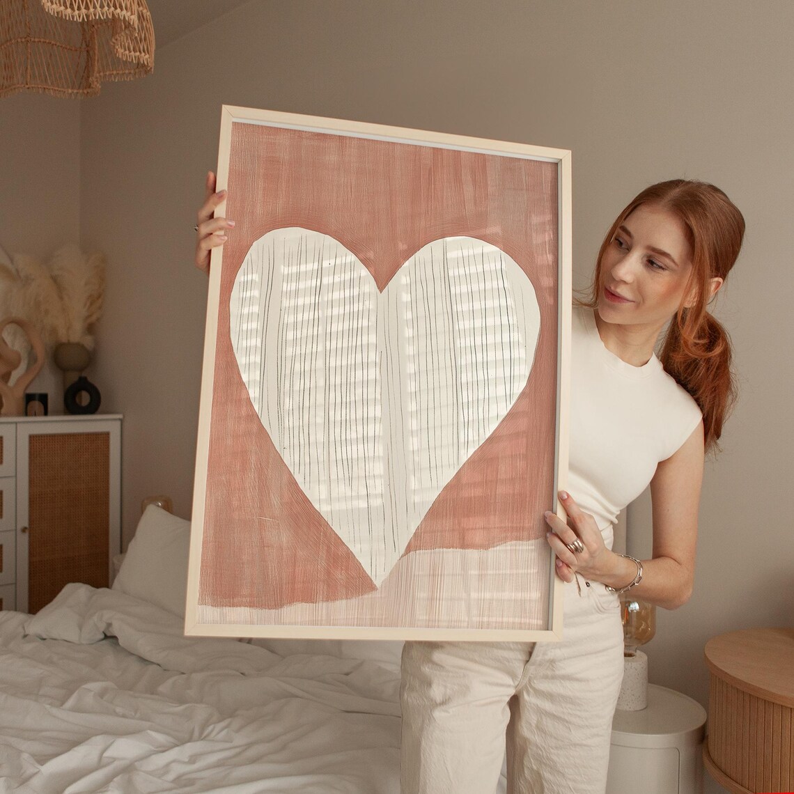 Minimalist Heart Art Print, Romantic Love Decor - Image 4