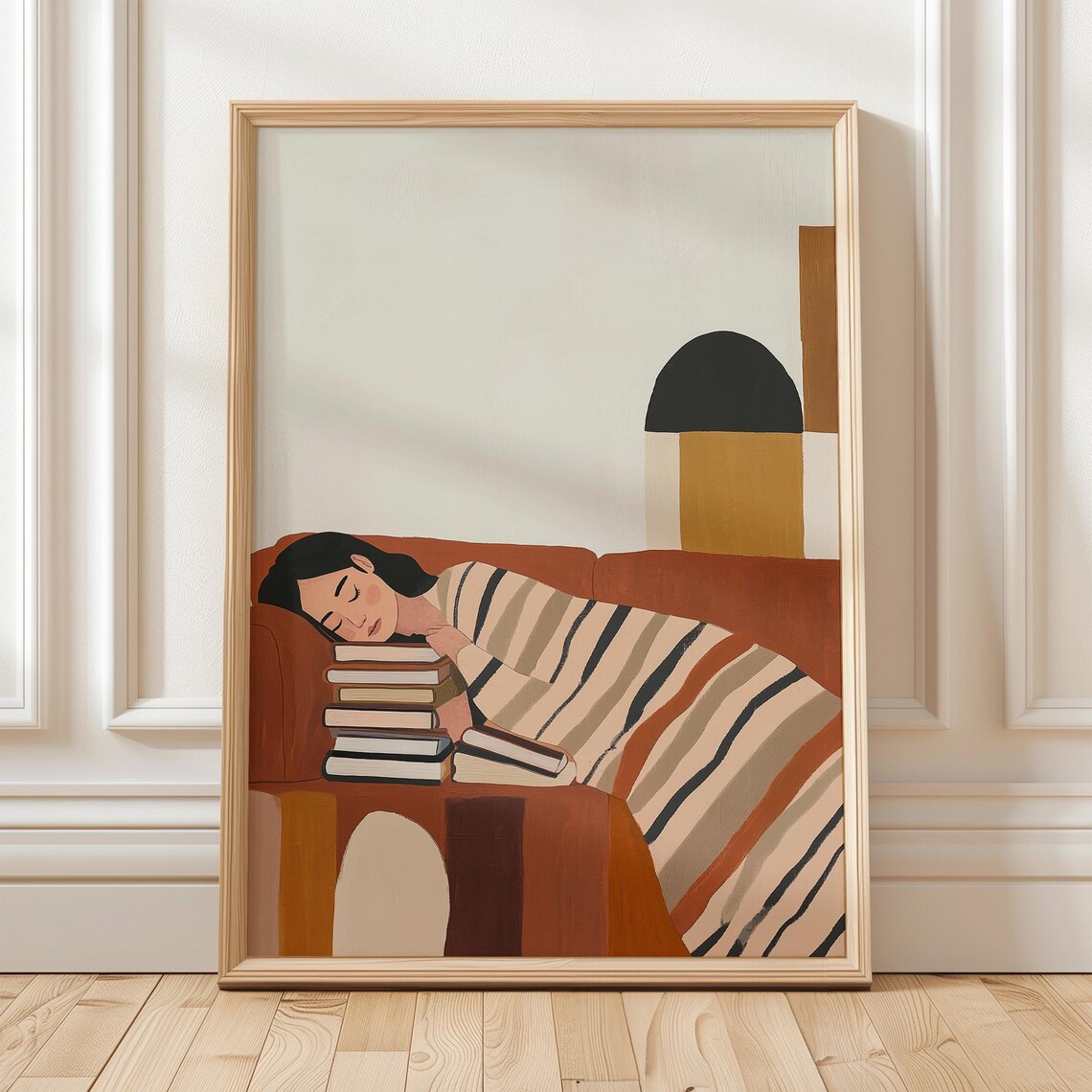Relaxing Woman Abstract People, Minimalist Art Print