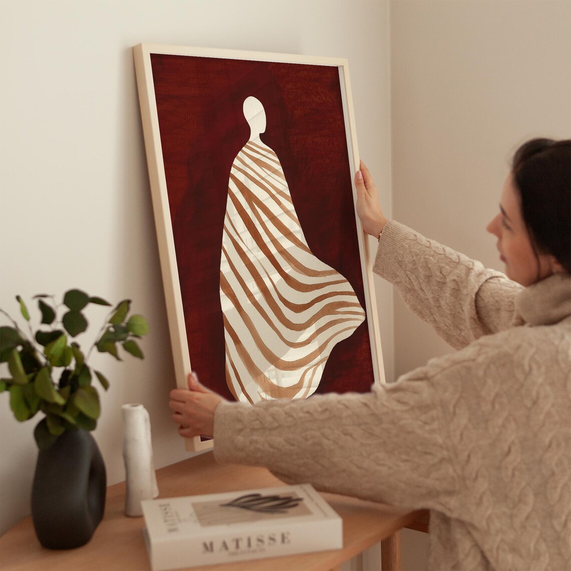 Minimalist Abstract Figure Art Print, Elegant Figurative Artwork - Image 3