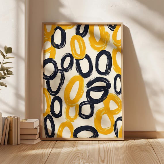 Modern Abstract Circles, Contemporary Geometric Art Print