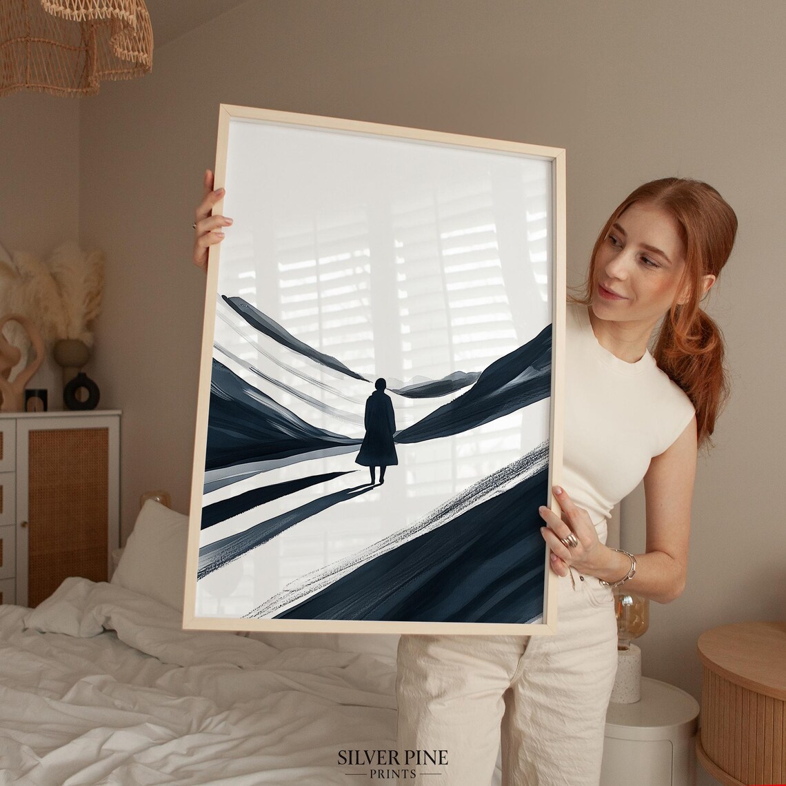 Minimalist Abstract Mountain Scene, Modern Art Print - Image 4