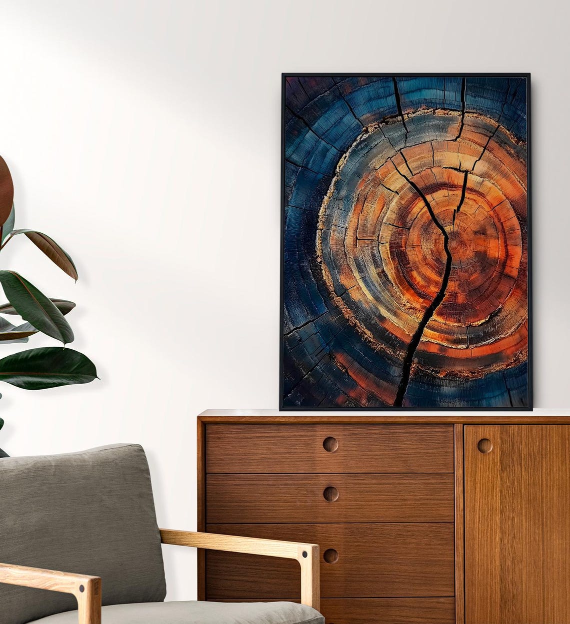 Tree Ring Wall Art Abstract Colorful Tree Ring Wall Decor Minimalist Home Art Living Room Print Modern Farmhouse - Image 6