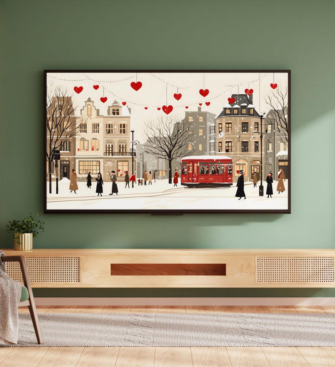 Retro Valentines Day Frame Tv Art Cute Valentines Day Tv Art Valentines Day Decorations Valentines Home Decor - Image 5