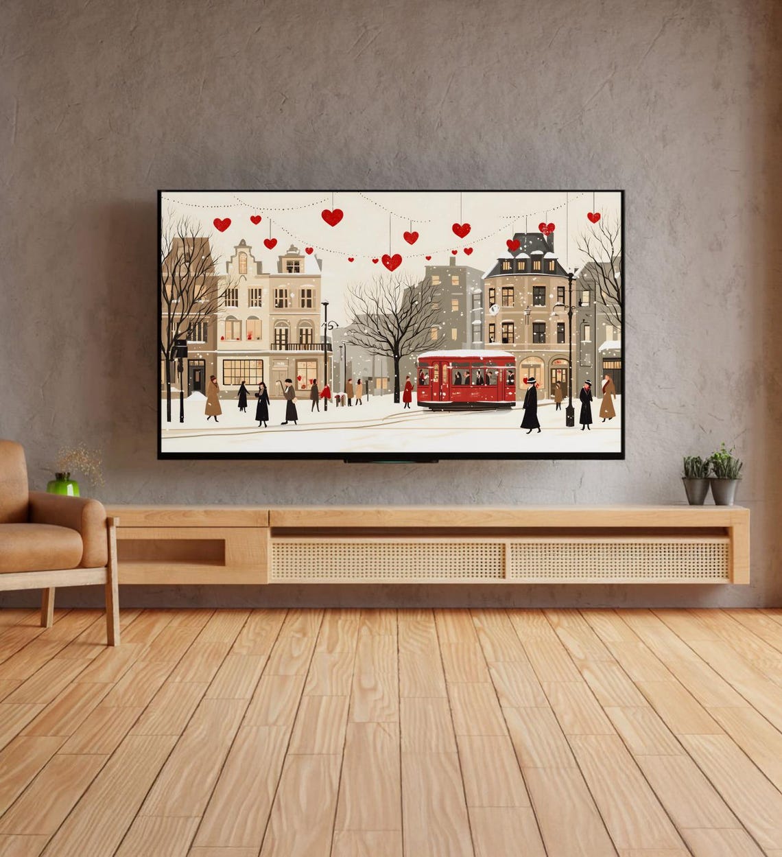 Retro Valentines Day Frame Tv Art Cute Valentines Day Tv Art Valentines Day Decorations Valentines Home Decor - Image 4