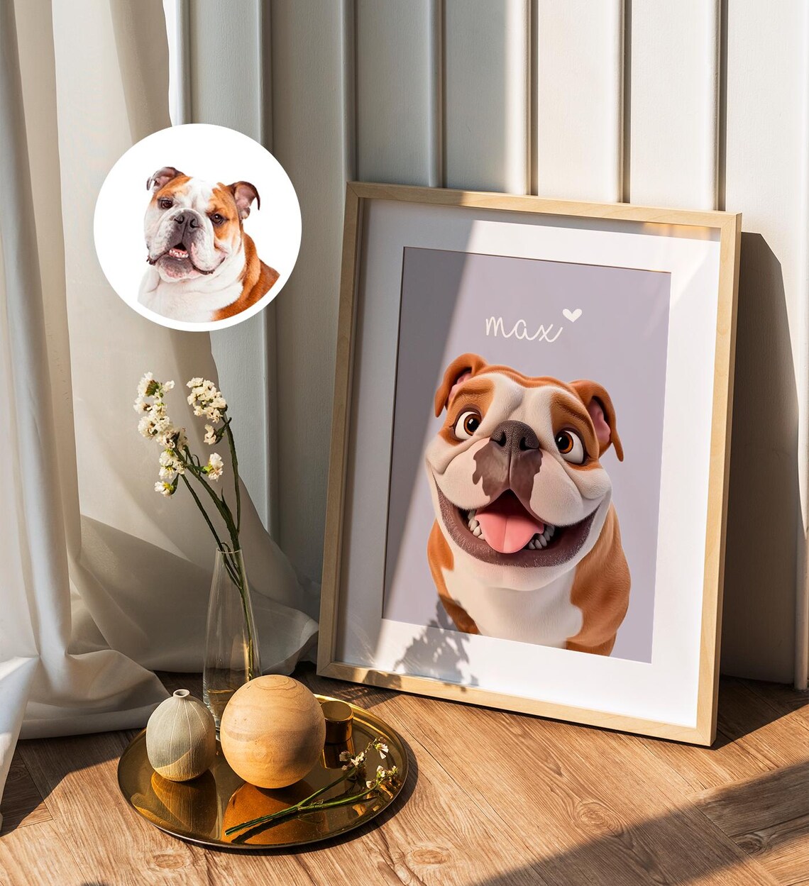 Custom Personalized Dog Portrait Illustration With Name Cute Pet Art Poster - Image 7