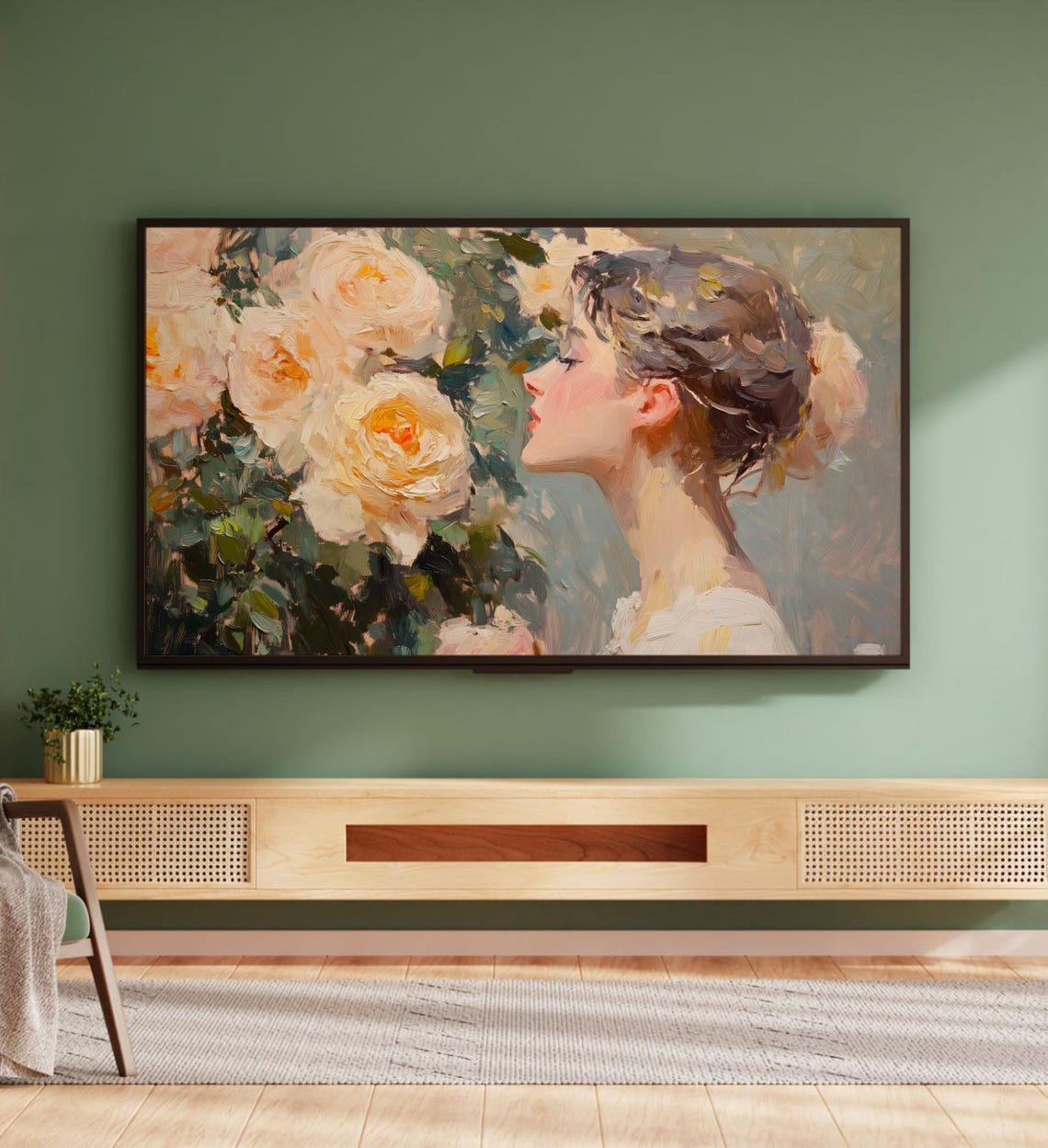 Abstract Frame Tv Art Flower Tv Art Woman Inhaling Fragrance Of A Flower Floral Art For Frame Tv For Samsumg Frame - Image 5